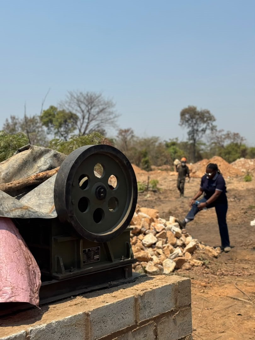 Mining equipment in a field work area